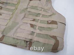 Gilet de protection en plaques de corps en camouflage désert de l'armée avec inserts de panneaux souples XL Dcu