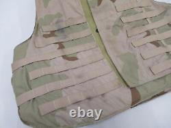 Gilet de protection en plaques de corps en camouflage désert de l'armée avec inserts de panneaux souples XL Dcu