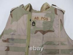 Gilet de protection en plaques de corps en camouflage désert de l'armée avec inserts de panneaux souples XL Dcu