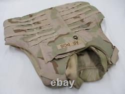 Gilet de protection en plaques de corps en camouflage désert de l'armée avec inserts de panneaux souples XL Dcu