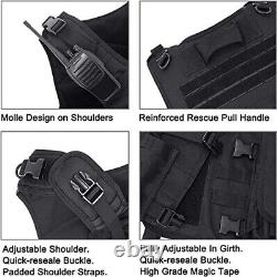 Gilet tactique Force Recon Black Storm avec porte-plaques et plaques balistiques de niveau III L3