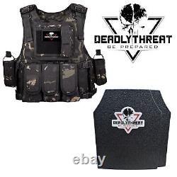 Gilet tactique Force Recon Ghost Camo avec porte-plaque et armure Fearless de niveau III L3