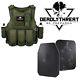 Gilet Tactique Force Recon Phantom Sage Avec Porte-plaques Et Plaques Balistiques De Niveau Iii+