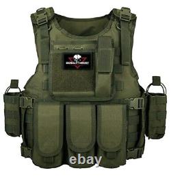 Gilet tactique Force Recon Phantom Sage avec porte-plaques et plaques balistiques de niveau III+