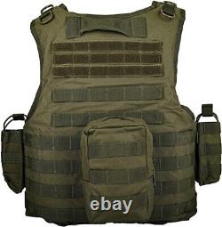 Gilet tactique Force Recon Phantom Sage avec porte-plaques et plaques balistiques de niveau III+