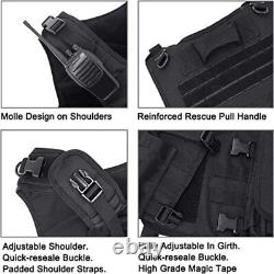 Gilet tactique de Force Recon Black Storm avec porte-plaques et armure Superlite de niveau III