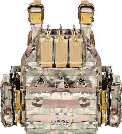 Gilet tactique de camouflage Urban Assault Camo 7 avec porte-plaques et armure en céramique de niveau III+