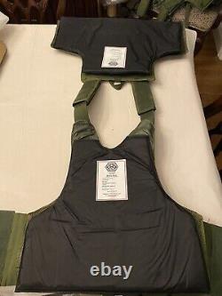 Gilet tactique noir Green2 avec inserts d'armure souple de niveau 3a