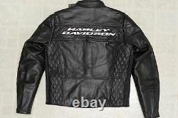 Harley Davidson Compétition Hommes III 3 Armure Veste En Cuir Noir M 98024-12vm