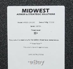 Midwest Ar500 10x12 Niveau III Couche De Base D'armure Corporelle Molle Porte-plaque Od Vert