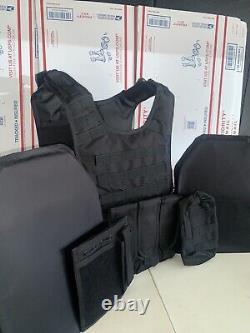 NOUVEAU Gilet pare-balles ARMURE corporelle 3A coupé pour tireurs avec plaques balistiques insérées lllA États-Unis