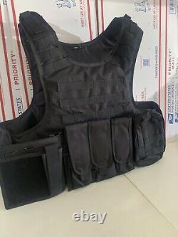 NOUVEAU Gilet pare-balles ARMURE corporelle 3A coupé pour tireurs avec plaques balistiques insérées lllA États-Unis