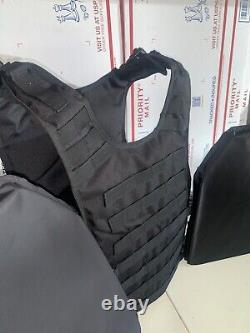 NOUVEAU Gilet pare-balles ARMURE corporelle 3A coupé pour tireurs avec plaques balistiques insérées lllA États-Unis