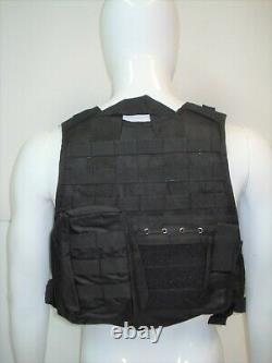 Niveau Iii+ Ar500 Body Armor Carrier Bullet Proof Vest -solid Black W Steel Plate