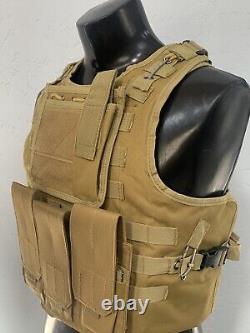 Nouveau gilet de protection corporelle tactique GRATUIT fabriqué avec des plaques Kevlar 3A pare-balles USA