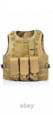 Nouveau gilet de protection corporelle tactique GRATUIT fabriqué avec des plaques Kevlar 3A pare-balles USA