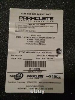 Paraclet Frappe Face Plaque Balistique 10x12 Niveau 3