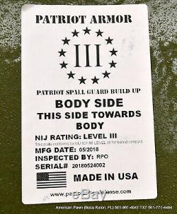 Patriot Armure Niveau III Corps Plaques Armure (2) Dans Le Ddt Fantôme Porte-nylon