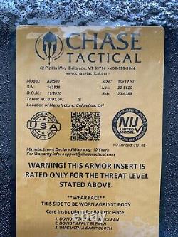 Plaque de blindage Chase Tactical AR500 pour fusil, niveau III+ NIJ 0101.06