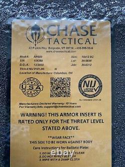 Plaque de blindage Chase Tactical AR500 pour fusil, niveau III+ NIJ 0101.06