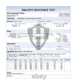 Plaque de protection corporelle 2 pièces Niveau IIIA 3A, plaque balistique 10x12 1,2 lbs vidéo de test