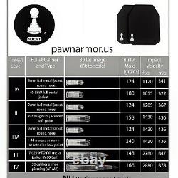 Plaques Latérales Pare-balles Niveau Iii+ Pawn Armor 8x6 Single Curve Pe & Ceramic Pair