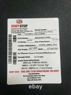 Shot Stop Gt2 Body Armor Plates / Pair / Duritium /. 5 Épais / 4.5# / 15