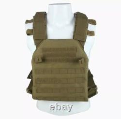 Tactical Plate Carrier Vest Coyote Brown Avec Niveau III Ar500 Body Armor