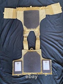 Tactical Vest Coyote Fde Porte-plaque De Bronzage Avec 2 Côtés En W Courbés 10x12, Armure Souple