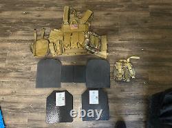 Tactical Vest Coyote Fde Porte-plaque De Bronzage Avec 2 Plaques Et Côtés Courbés 10x12