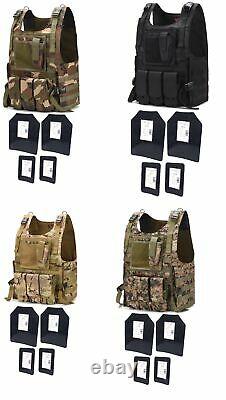 Tactique Scorpion Gear 4 Pc Niveau Iii+ / Ar500 Body Armor Plaques Bearcat Vest