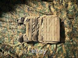 USMC GEN III Gilet Porte Plaques Medium Coyote Brown Découpe Laser