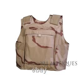 Us Tricolor Desert Pattern Body Armor Vest Iiia Soft & 2 Plaques MD III Niveau