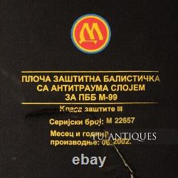 Veste pare-balles pour plaques de protection de corps balistique de IIIème niveau des forces armées de Serbie Yougoslavie.